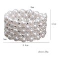 thumbnail image 3 of Women Chic Pearl Rhinestone Stretch Stretch Bracelet Bridal Wedding Bracelet for Bridal Wedding Prom 5 Row, 3 of 8