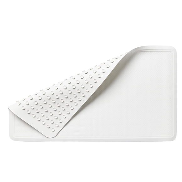Rubbermaid Commercial Products Tapis de Bain et de Douche / Grand - 28 x 16 Po / Blanc / Lavable à la Machine / Tapis de Salle de Bain Antidérapant à Prise Safari avec Ventouses pour la Maison/l'hôtel