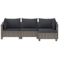 thumbnail image 2 of vidaXL Ensemble de Salon de Jardin 4 Pcs avec Coussins Gris en Rotin Poly, 2 of 5
