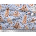 thumbnail image 3 of Soimoi Modal Satin Fabric Floral,Book & Golden Retriever Dog Decor Fabric Printed Yard 42 Inch Wide, 3 of 3