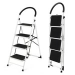 Costway 4 Step Ladder Folding Stool Heavy Duty 330lbs Capacity Industrial Lightweight