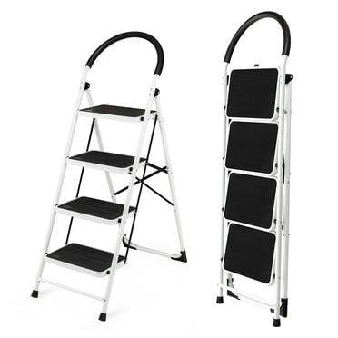 Costway Escabeau Pliant à 4 Marches, Tabouret Robuste, Capacité de 330 Lb, Industriel, Léger