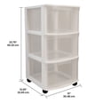 thumbnail image 2 of Gracious Living 3 Drawer Cart White with Clear Drawers, 2 of 9