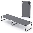 thumbnail image 1 of Costway Folding Camping Bed Chaise Lounge Outdoor Portable Military Cot Sleeping Hiking Travel Gray, 1 of 9