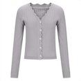 thumbnail image 4 of AherBiu Cropped Cardigan for Women Trendy Long Sleeve Button down Knit Sweater Open Front Casual Cardigans, 4 of 6