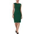 thumbnail image 2 of INSPIRE CHIC Robe Fourreau pour Femme Col Plissé Crayon Tenue de Travail Robes TG Vert, 2 of 6