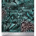 thumbnail image 1 of Soimoi Blue Rayon Fabric Fish & Leopard Animal Skin Fabric Prints By Yard 56 Inch Wide, 1 of 3