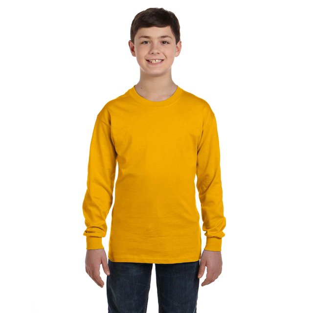 Gildan T-Shirt à Manches Longues Col Rond Sans Couture pour Grands Garçons, Style G5400B