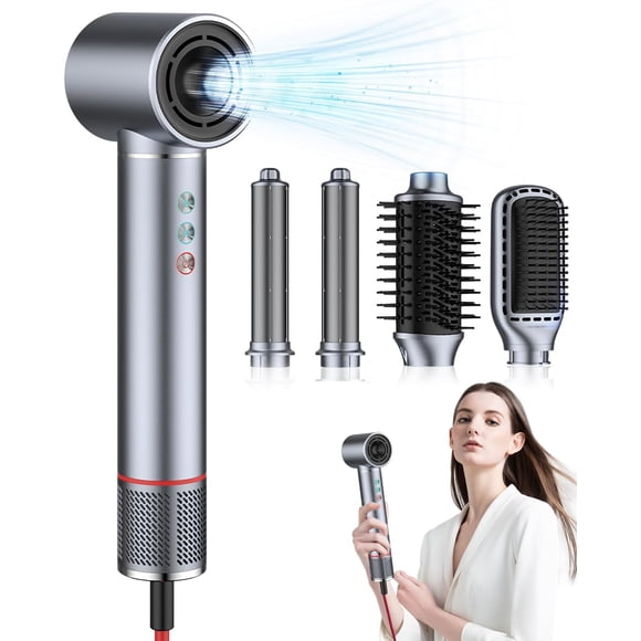 CNV 5 in 1 High-Speed Hot Air Styler-13000 RPM Hair Dryer Air Styling System, Hot Air Brush, Wrap Air Curling Wand Round Brush Hair Straightener Comb Hair Volumizer Blow Dryer Set