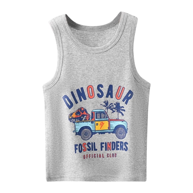 MIASHUI Débardeurs Garçons Camisoles Garçons T-Shirts Enfants Coton Sans Manches Débardeurs, Gris, 3-4 Ans