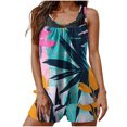 thumbnail image 2 of UPPADA Two Piece Tankini Swimsuits for Women High Waisted 2 Piece Bathing Suits Floral Print Tankini Set Tummy Control Modest Swimwear for Holiday Junior Swimsuit Multicolor,M, 2 of 6