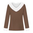 thumbnail image 4 of Timegard Hauts pour Femmes Noël Col en V Confortable Blouse à Manches Longues Automne Hiver Mode Décontractée Couleur Unie, 4 of 4