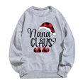 thumbnail image 2 of TIMIFIS Hauts de Noël pour Femmes Décontractés Lettre Père Noël Chapeau Imprimé Col Rond Chandail Chandails Hiver Manches Longues Chandail en Molleton Cadeaux de Noël, 2 of 3