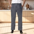 thumbnail image 2 of WEIYLL Pants for Men Suitable Kitchen Work Loose Fit Stripe Print Casual Blue Trousers Size L, 2 of 8
