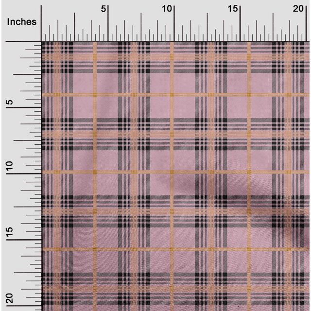 oneOone Cotton Poplin Fabric Tartan Check Printed Craft Fabric BTY 56 Inch Wide