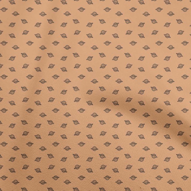 oneOone Tissu Rayonne Orange Minimaliste Planète Rétro Matériel de Robe Tissu Imprimé Tissu au Mètre 56 Pouces de Large