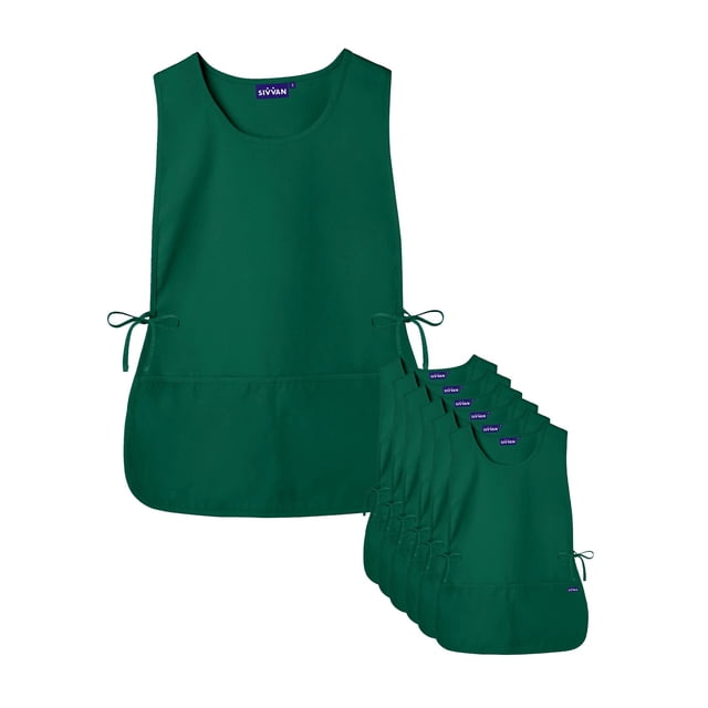 "Sivvan Unisex Cobbler Apron (6 Pack) - Adjustable Waist Ties, 2 Deep front pockets"