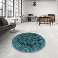 thumbnail image 4 of Ahgly Company Tapis Rectangulaire Lavable en Machine Intérieur Transitionnel Bleu Profond, 3 Pieds x 5 Pieds, 4 of 7