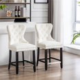thumbnail image 2 of Avara 24" Tufted Velvet Counter Stool with Black Legs (Set of 2), 2 of 5