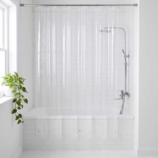 Mainstays Lightweight Waterproof PEVA Shower Liner, 70" x 72", Clear
