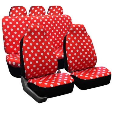 FH Group Polka Dot Universal Car Seat Covers Full Set