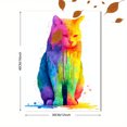 thumbnail image 3 of Toile Murale d'Art Goutte à Goutte Chat Coloré 15,75 X 11,81 Pouces, 3 of 8