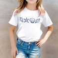 thumbnail image 2 of PMVFHDE Hauts pour Filles Basiques pour Filles Hauts d'Été Tendance Hauts à Manches Courtes pour Filles T-Shirt Décontracté Imprimé Col Rond T-Shirt Décontracté Blanc, 3-4 Ans, 2 of 5