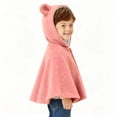thumbnail image 3 of RXMEKW Hooded Velvet Cape With Ears For Toddlers And Kids Winter Shawl In Beige Size 100, 3 of 5