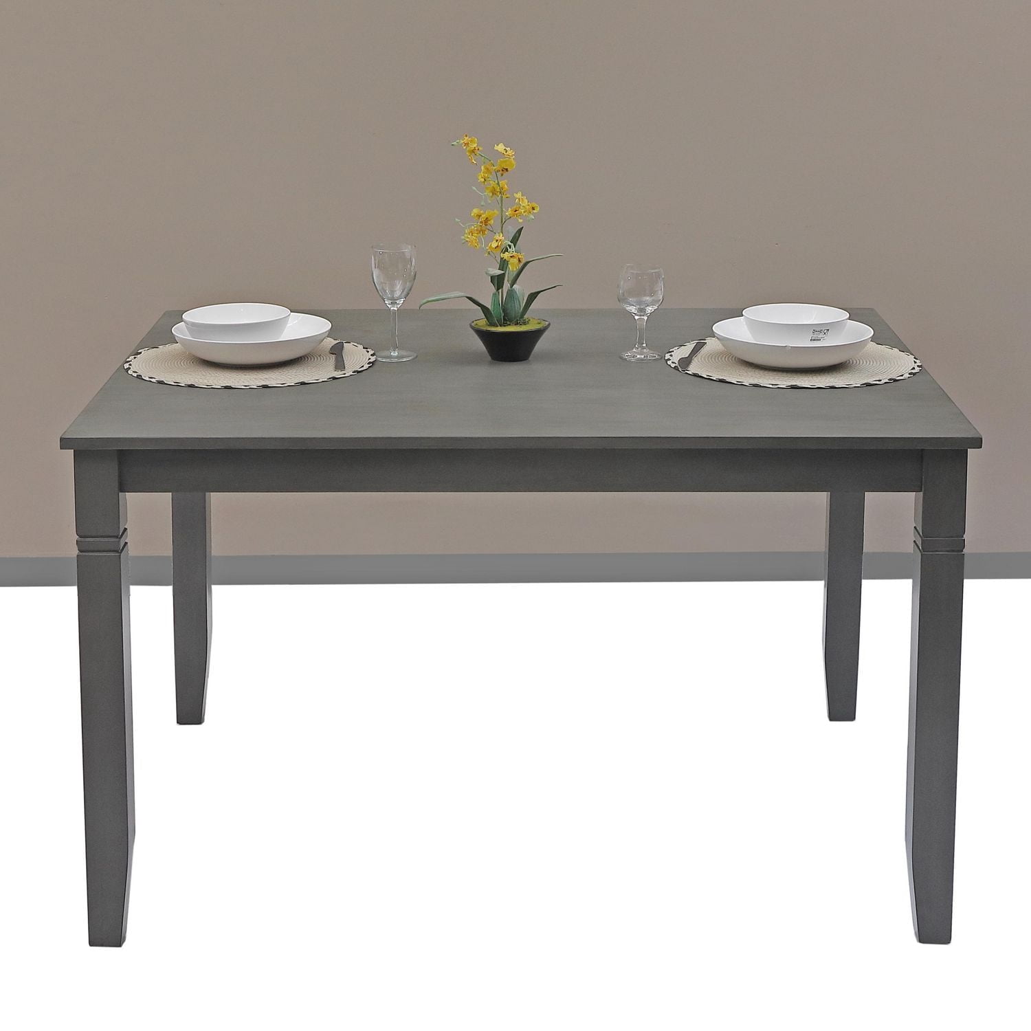 Table de salle à manger Nellie en bois massif K-Living en gris