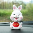thumbnail image 3 of relayinert Zodiac Big Ear Rabbit Car Ornament Creative Cute Shaking Head Car Ornament, 3 of 8