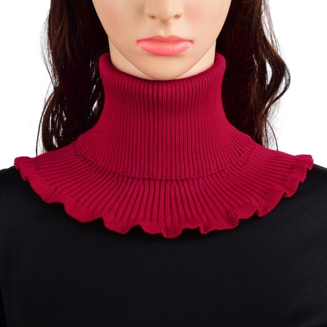 Foulard Dorée Dames Col en Tricot Artificiel-Col Roulé Chaud-Col Roulé-Col Roulé Détachable