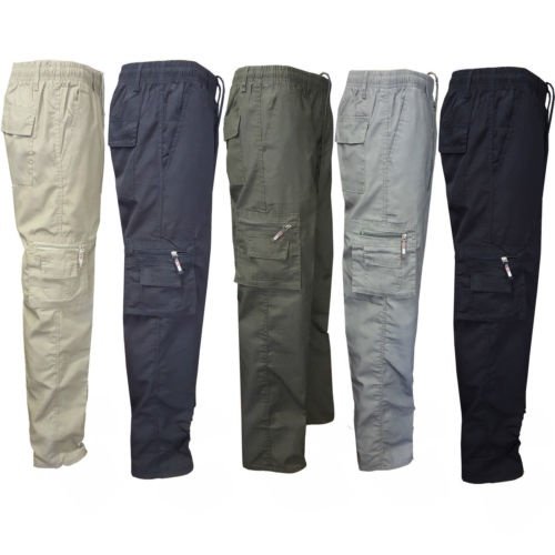 Pantalon Homme Homme Extensible Été Cargo Combat 7 Poches Léger Pantalon de Travail