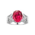 thumbnail image 1 of RYLOS Bagues pour Femmes Bague en Argent Sterling Pierre Précieuse 12X10MM et Diamants Superbe Bague pour Doigt du Milieu Ou Index Bijoux Rubis de Juillet Taille 10.5, 1 of 6