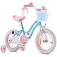 thumbnail image 1 of RoyalBaby Stargirl Children's Outdoor Bicycle 16 Inch with Training Wheels, Blue, 1 of 12
