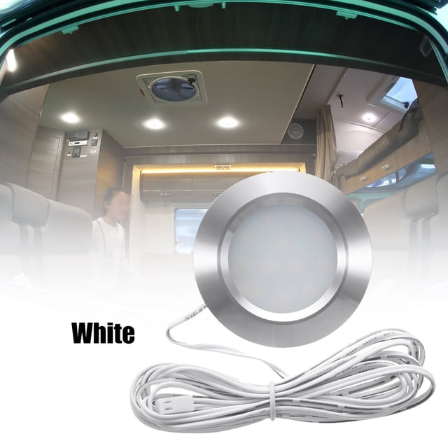 Recessed 12LED RV Boat Recessed Ceiling Light Led Lights Round Shape Ultra-Thin Camper Interior Lighting Small Downlight with Cable