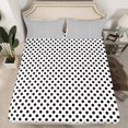 thumbnail image 2 of YST Polka Dots Bed Sheets Set Full Size 4pcs, Simple Style Modern Soft Sheet Set, Geometric Dots Printed Kids Girls Fitted Sheet For Bedroom， White Black Abstract Lightweight Bedding Set, 2 of 5