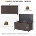 thumbnail image 3 of Gymax Coffre de Rangement en Rotin PE pour Terrasse de 50 Gallons avec Doublure Imperméable et Roues, 3 of 10