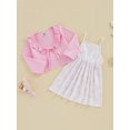 thumbnail image 4 of Kmbangi Bambin Fille 2Pcs Tenues d'Été, Robe Cami Imprimé Floral + Ensemble de Hauts à Manches Longues 6M-4Y, 4 of 9