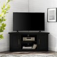 thumbnail image 3 of Pemberly Row Contemporary 48"Rustic Wood Corner TV Stand in Black, 3 of 15