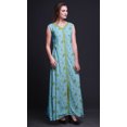thumbnail image 3 of Bimba Feuilles Femmes Imprimé Fente avant Sans Manches Maxi Été Longue Robe Décontractée-Xx-Grand, 3 of 5