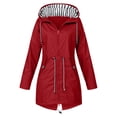 thumbnail image 1 of Kcodviy Manteau de Pluie pour Femmes avec Imperméable pour Femmes avec Capuche Léger à Manches Longues Manteau de Randonnée Coupe-Vent Léger à Fermeture Éclair Imperméable à Cordon pour Femmes Imperméable avec Poches, 1 of 6