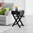 thumbnail image 3 of Costway Nightstand x-Shape Drawer Accent Side End Table Modern Home Furniture Black, 3 of 9
