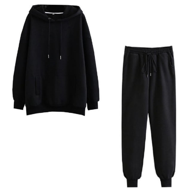 AherBiu Juniors 2 Piece Sweatsuits Tracksuits Women Men Unisex Basic Spring Fall Casual Sports Sets