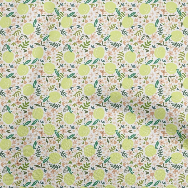 oneOone Polyester Spandex Lime Fabric Fruits Peach Craft Projects Decor Fabric Printed By The Yard 56 Inch Wide