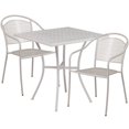thumbnail image 3 of Commercial Grade 28" Square Gold Indoor-Outdoor Steel Patio Table Set with 2 Round Back Chairs, 3 of 4