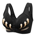 thumbnail image 3 of Full-Coverages Bra Clearance 3pc Ladies Comfortable Convenient Front Button Bra Breathable Easy Close Everyday Bra Plus Size Seamless Bralettes Bras with No Padding New Black L, 3 of 5
