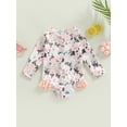thumbnail image 2 of Fortune Toddler Baby Girl One Piece Swimsuit Long Sleeve Flower Swimwear Girls Rash Guard, 2 of 9