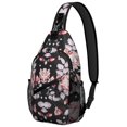 thumbnail image 1 of Watercolor Flower Pattern Sling Bag for Travel, Lightweight Artistic Floral Crossbody Shoulder Backpack for Spring and Summer, 1 of 6