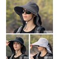 thumbnail image 5 of Lot de 3 Chapeaux de Soleil Queue de Cheval pour Femmes avec Rabat de Nuque, Grand Bord, Protection UV, Chapeau Bob, Été, Plage, Pêche, Randonnée, Jardin, UPF 50+, 5 of 5