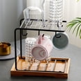 thumbnail image 1 of Chmadoxn Kitchen Storage & Organization, Closet Organizers and Storage, Organization and Storage, Double Cup Draining Rack Home Coffee Cup Hanging Rack Mug Glass Cup Organizer Shelf Cup Holder, 1 of 6